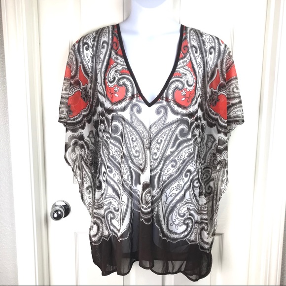 INC International Concepts Other - INC Beach Swim Coverup Brown Orange Floral XL